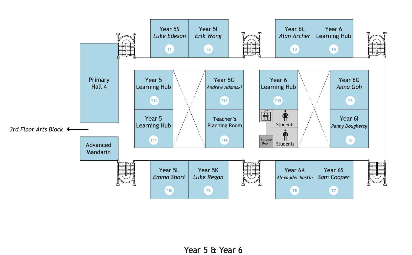 Second Floor (Primary Block)